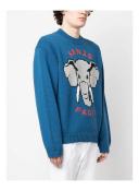 KENZO Pixel Elephant Intarsia-Knit Wool-Knit Jumper - XL