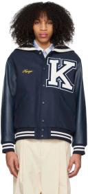 KENZO Sailor Wool and Faux Leather Varsity Jacket - XL