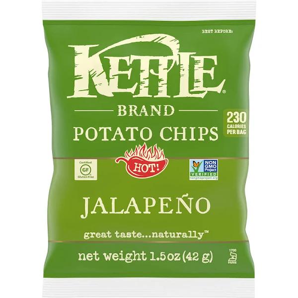 Kettle Brand Potato Chips, Jalapeno Kettle Chips, Snack Bag, 1.5 oz (Pack of 24)
