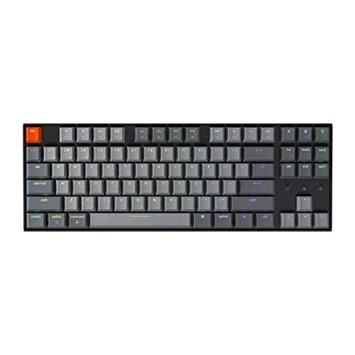 Keychron K8 RGB Mechanical Keyboard, Gateron Blue Hot-Swappable