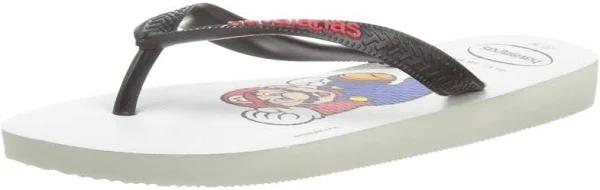 Kids Top Mario Thongs White / Black / 29-30