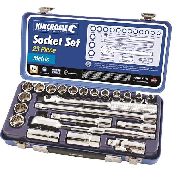 Kincrome Socket Set 23 Piece 1/2" Square Drive
