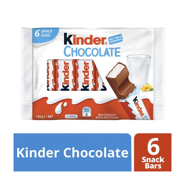 Kinder Chocolate 6 Snack Bar Pack