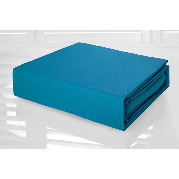 Kingdom Percale Sheet Set Aqua King Single