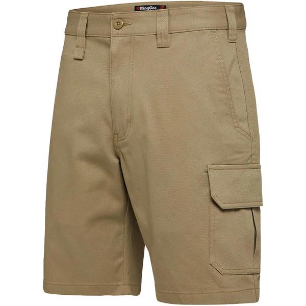 KingGee Men's Shorts - Cargo Drill Short - Khaki - 92R