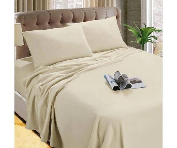 Kingtex Micro Flannelette Sheet Set 40 cm Wall Linen Queen
