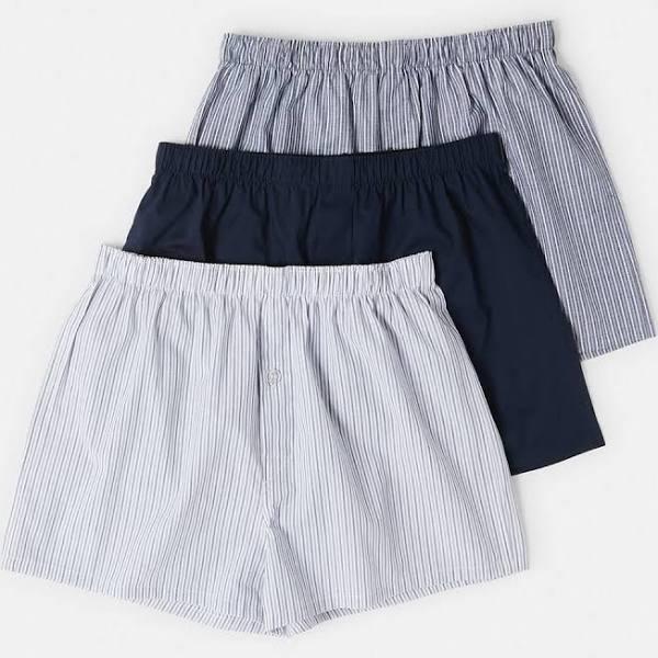 Kmart 3 Pack Alpha Classic Woven Boxers-Bluestripe Size: 3XL