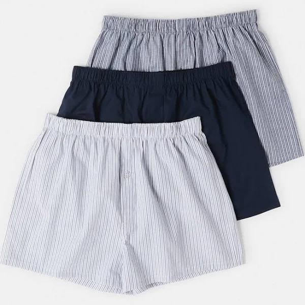 Kmart 3 Pack Alpha Classic Woven Boxers in BluestripeM