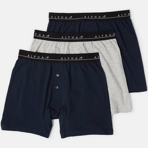 Kmart 3 Pack Alpha Relaxed Fit Boxers in NvygrymarlM