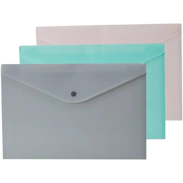 Kmart 3 Pack Button Document Wallets