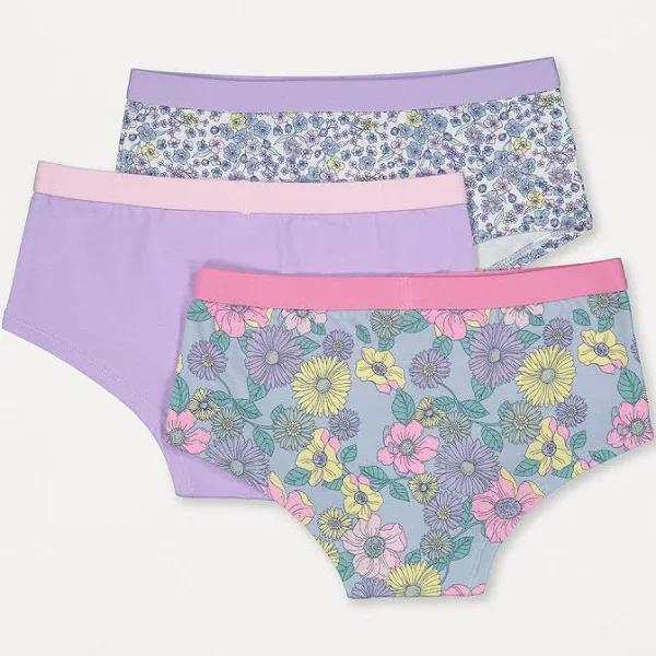 Kmart 3 Pack Novelty Boyleg Briefs-Floral 23 Size: 12-14