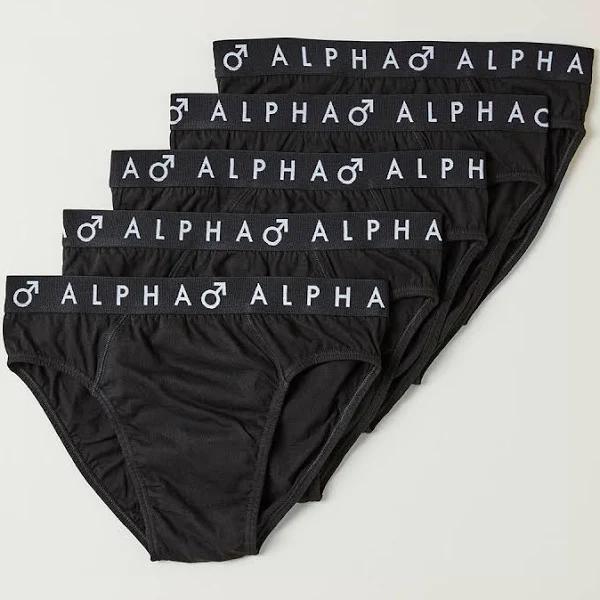 Kmart 5 Pack Attached Elastic Hipster Briefs-SolidblackM