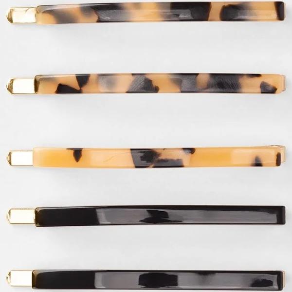 Kmart 5 Pack Slide Hair Clip-black and Brown Tort