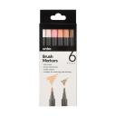 Kmart 6 Pack Brush Markers-Skin Tones