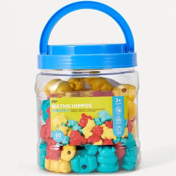Kmart 60 Piece Maths Hippos Numeracy Set