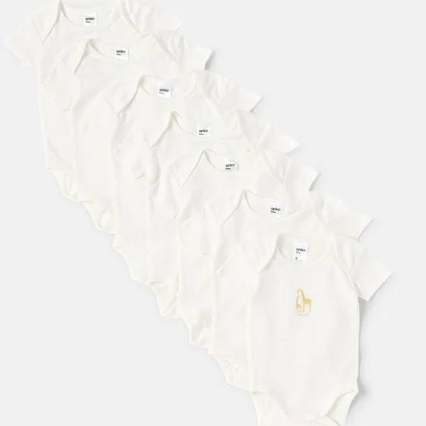 Kmart 7 Pack Organic Bodysuit-Mileston D Size: 0