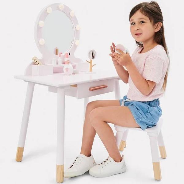 Kmart 9 Piece Deluxe Wooden Light Up Vanity and Accessories