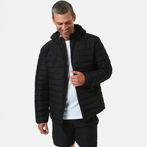 Kmart Active Mens Outdoor Puffer Jacket-Black W23S
