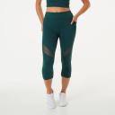 Kmart Active Womens Crop Mesh Performance Leggings-Deep Teal Size: 10
