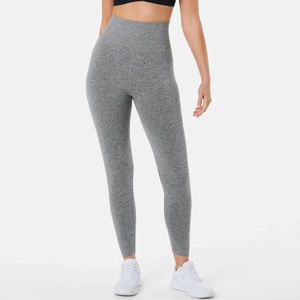 Kmart Active Womens Full Length Seamfree Table leggings-Grey Mrl Size: 14-16