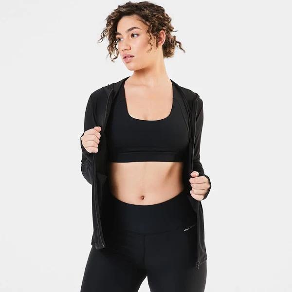 Kmart Active Womens Mesh Running Jacket-Black Size: 18