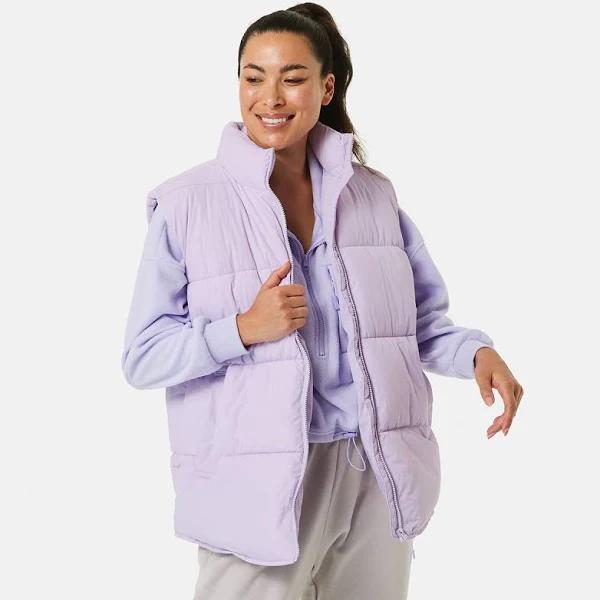 Kmart Active Womens Out Overd Puffer Vest-Past Lilac Size: 10