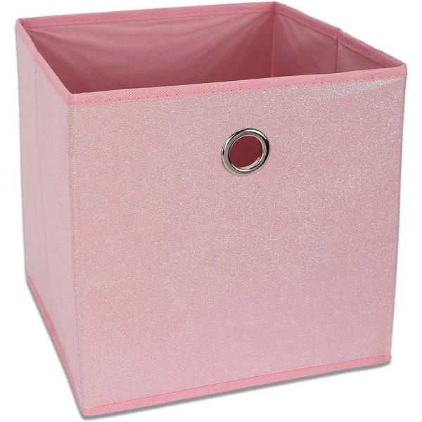 Kmart Collapsible Storage Cube in Glitter Light Pink