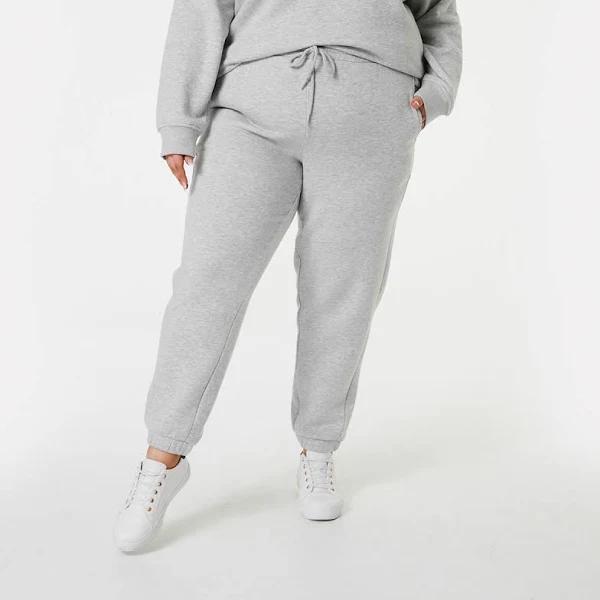 Kmart Curve Tracksuit Cuff Joggers-Glacgrey Size: 18