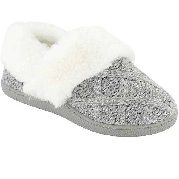 Kmart Elevated Midi Faux Fur Slippers-Grey Size: 8