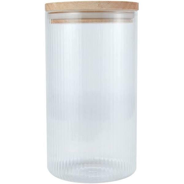 Kmart Large Ribbed Glass Canister