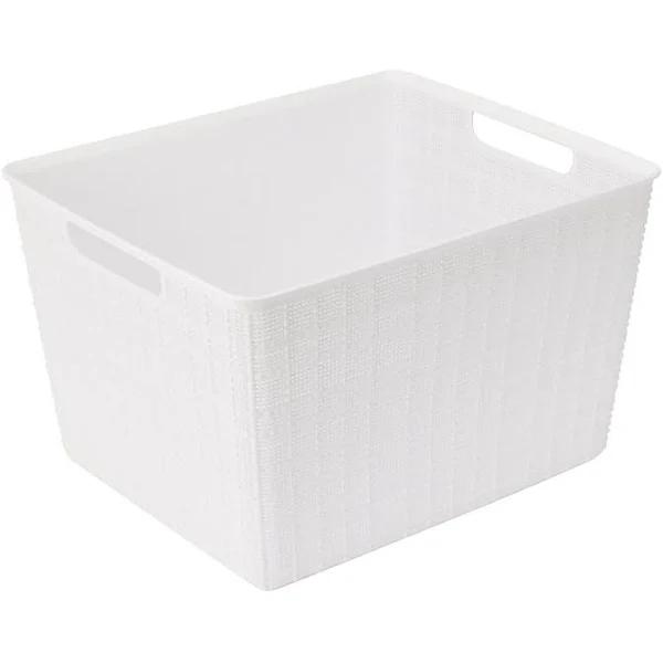 Kmart Linen Weave Rectangle Basket-Medium