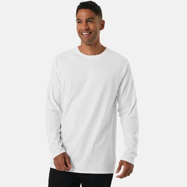 Kmart Long Sleeve Basic T-shirt-White Size: 3XL