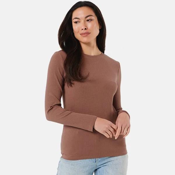 Kmart Long Sleeve Rib Crew Neck T shirt Dk Rose Size 16 Price History Comparison Alerts