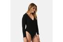 Kmart Long Sleeve Ruched Bodysuit-Black Size: 20