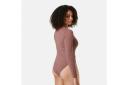 Kmart Long Sleeve Ruched Bodysuit-Dk Rose Size: 12