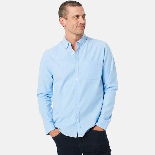 Kmart Long Sleeve Stretch Oxford Shirt-Light Blue Size: 4XL