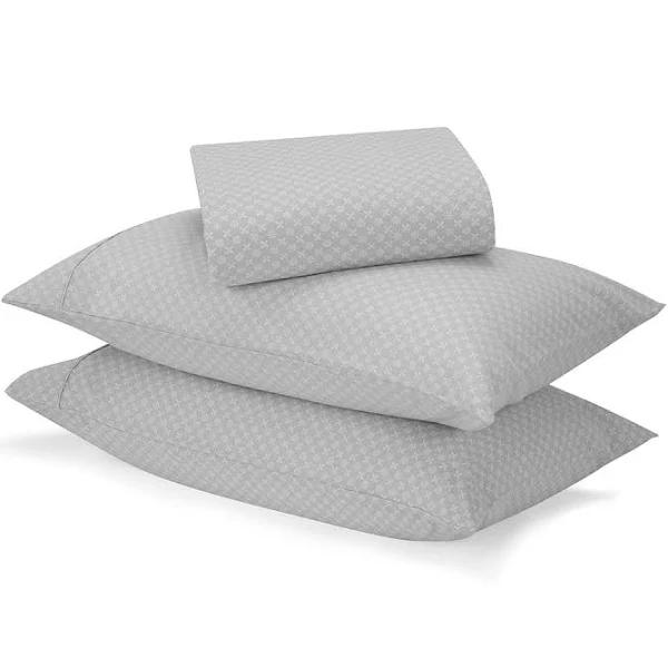 Kmart Marina Flannelette Cotton Sheet Set-, Grey Size: Queen Bed