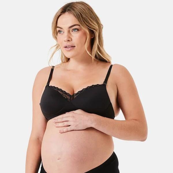 Kmart Maternity Wirefree T-Shirt Bra-Black Size: 12DD