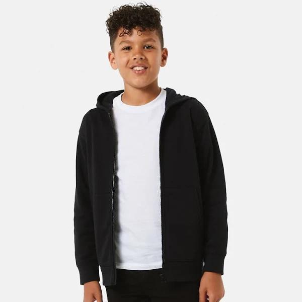 Kmart Plain Zip Through Hoodie-Kma Black Size: 7