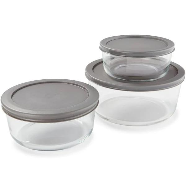 Kmart Set of 3 Round Glass Ovenware with Lids