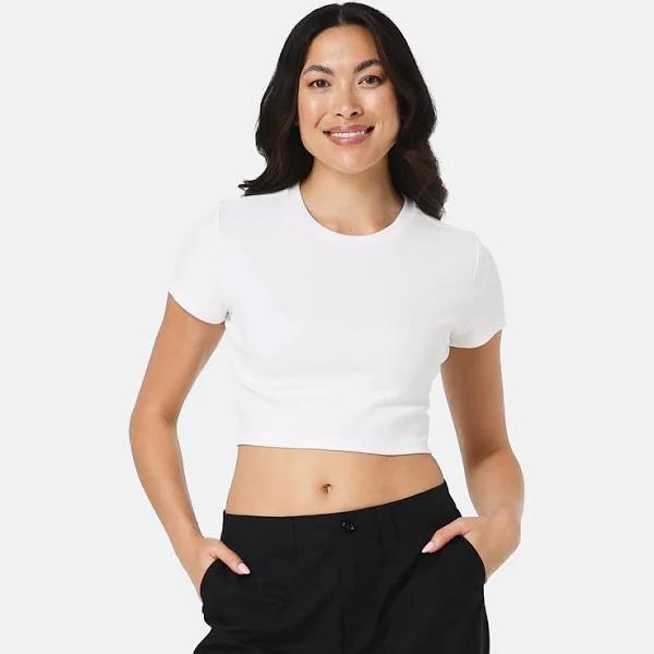 Kmart Short Sleeve Baby Ribbed T-shirt-White Size: 8