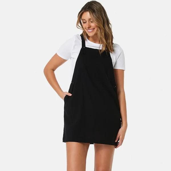 Kmart Sleeveless Button Pinafore Dress-Black Size: 12