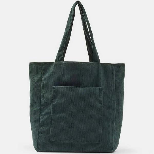 Kmart Soft Corduroy Tote Bag-Dk Forestone