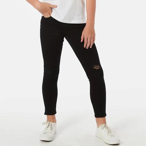 Kmart Super Soft Distressed Jeans-Black Size: 14