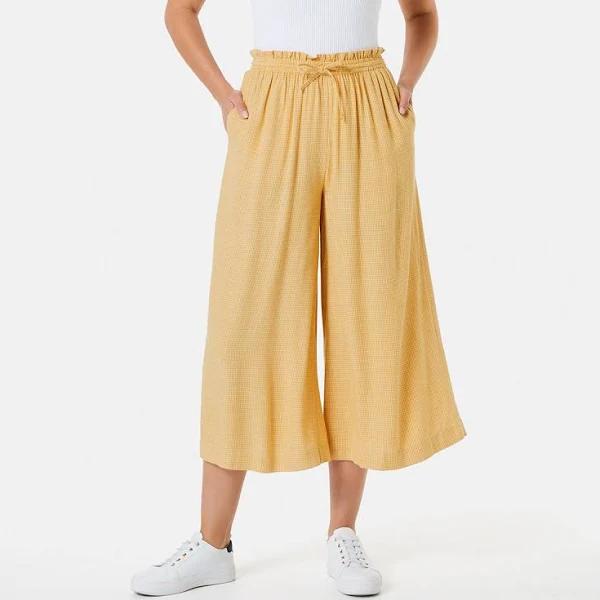 Kmart Swing Culottes-Ylw Checks Size: 20