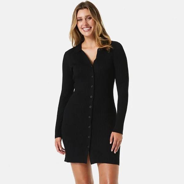 Kmart True Knit Collar Mini Knitwear Dress-Black Size: 18