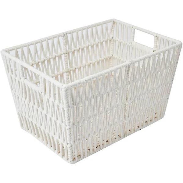 Kmart White Cotton Rope Rectangle Basket