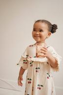 Konges Slojd Girls Organic Cotton Chleo Frill Dress in 3 Yrs Ivory