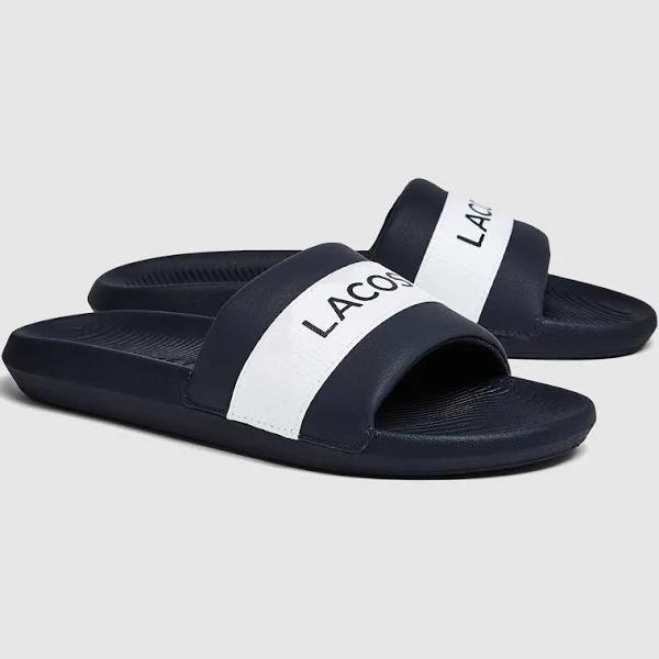 Lacoste Croco Sliders Navy