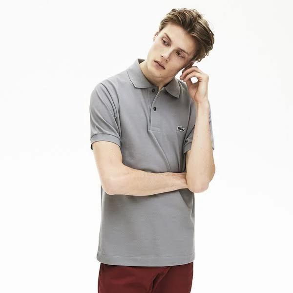 Lacoste Embroidered Crododile Polo Shirt, Size XL, Grey